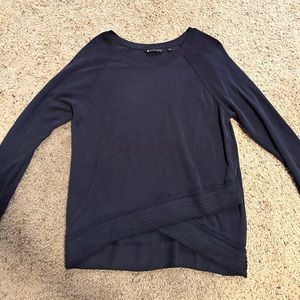 Athleta Navy Crossover Hem Sweatshirt Size Medium